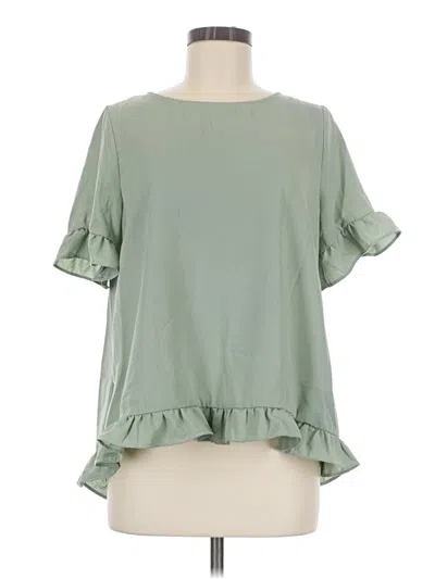 Pre-owned Emery Rose Short Sleeve Blouse In Green