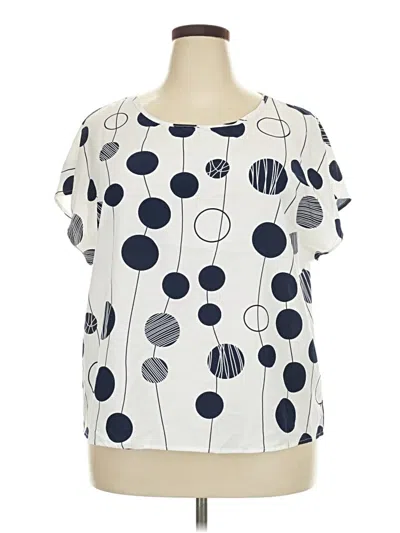 Pre-owned Emery Rose Short Sleeve Blouse In Ivory