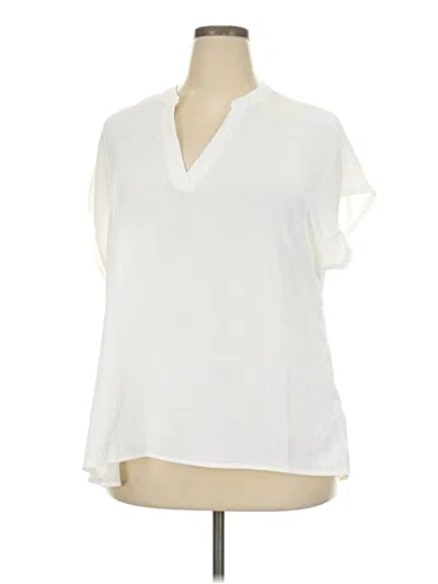 Pre-owned Emery Rose Short Sleeve Blouse In Ivory