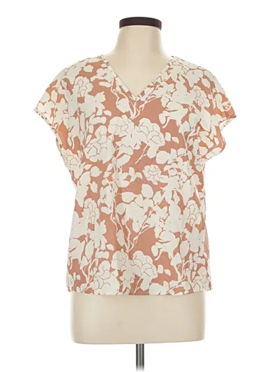 Pre-owned Emery Rose Short Sleeve Blouse In Ivory