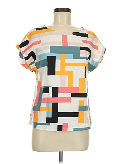 Pre-owned Emery Rose Short Sleeve Blouse In Ivory