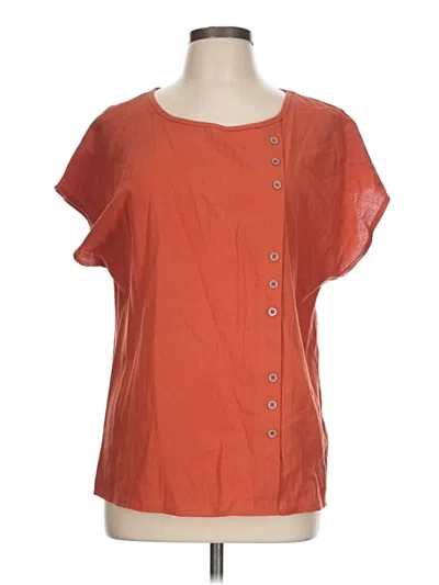 Pre-owned Emery Rose Short Sleeve Blouse In Orange