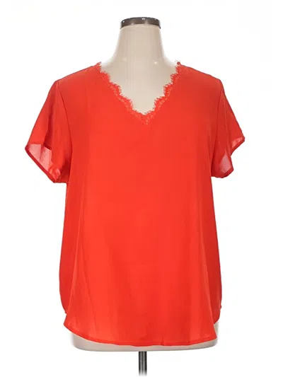 Pre-owned Emery Rose Short Sleeve Blouse In Orange