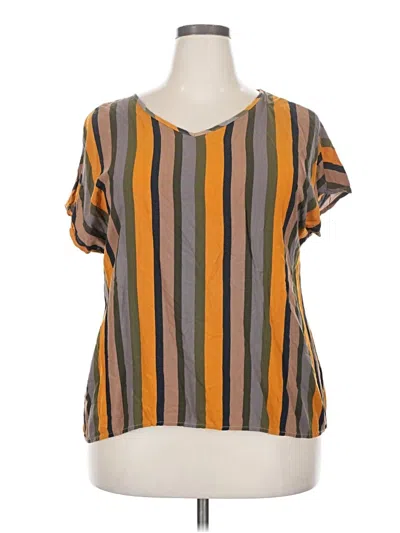 Pre-owned Emery Rose Short Sleeve Blouse In Orange