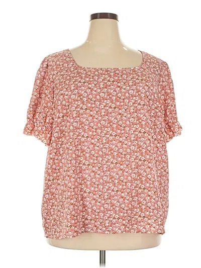 Pre-owned Emery Rose Short Sleeve Blouse In Orange