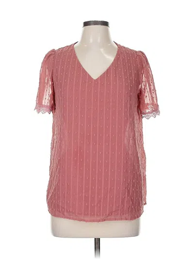 Pre-owned Emery Rose Short Sleeve Blouse In Pink