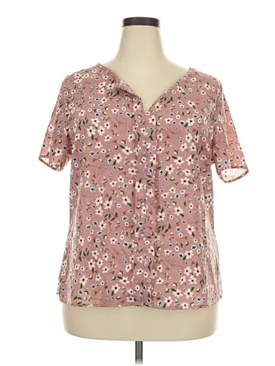 Pre-owned Emery Rose Short Sleeve Blouse In Pink