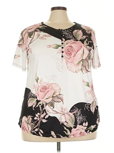 Pre-owned Emery Rose Short Sleeve Blouse In Pink