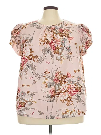 Pre-owned Emery Rose Short Sleeve Blouse In Pink