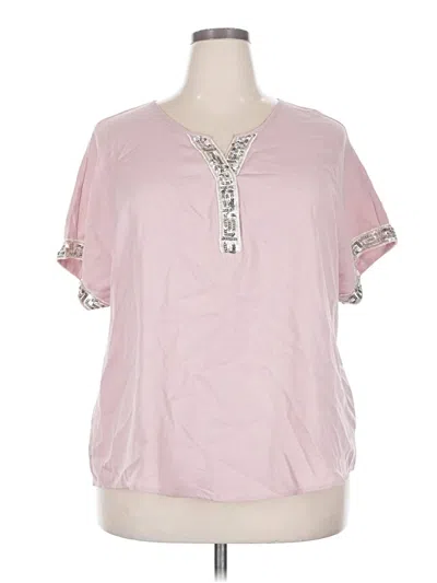 Pre-owned Emery Rose Short Sleeve Blouse In Pink