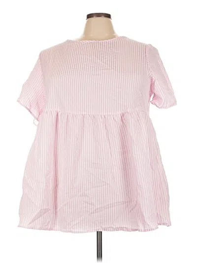 Pre-owned Emery Rose Short Sleeve Blouse In Pink