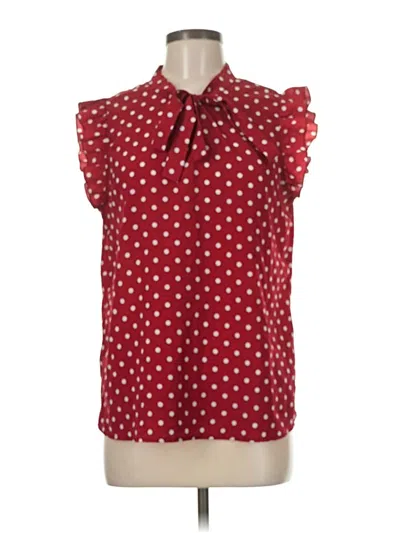 Pre-owned Emery Rose Short Sleeve Blouse In Red