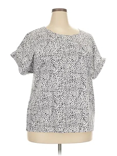 Pre-owned Emery Rose Short Sleeve Blouse In Silver