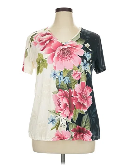 Pre-owned Emery Rose Short Sleeve Blouse In White
