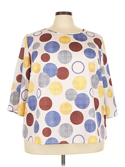 Pre-owned Emery Rose Short Sleeve Blouse In Yellow