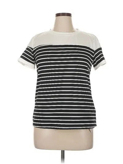 Pre-owned Emery Rose Short Sleeve Top Black Boatneck Tops