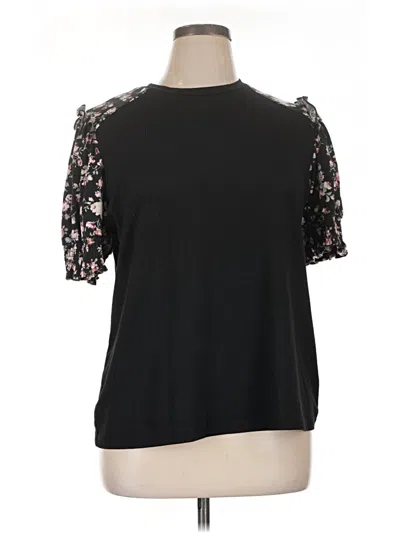 Pre-owned Emery Rose Short Sleeve Top Black Cold Shoulder Neckline Tops