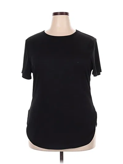Pre-owned Emery Rose Short Sleeve Top Black Crew Neck Tops