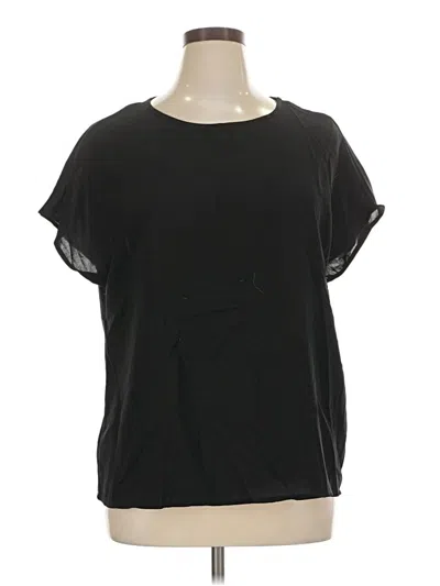 Pre-owned Emery Rose Short Sleeve Top Black Crew Neck Tops