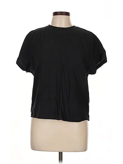 Pre-owned Emery Rose Short Sleeve Top Black Keyhole Neckline Tops