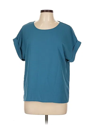 Pre-owned Emery Rose Short Sleeve Top Blue Boatneck Tops