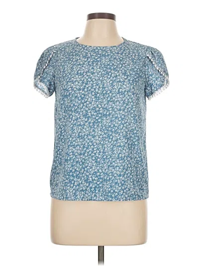 Pre-owned Emery Rose Short Sleeve Top Blue Crew Neck Tops
