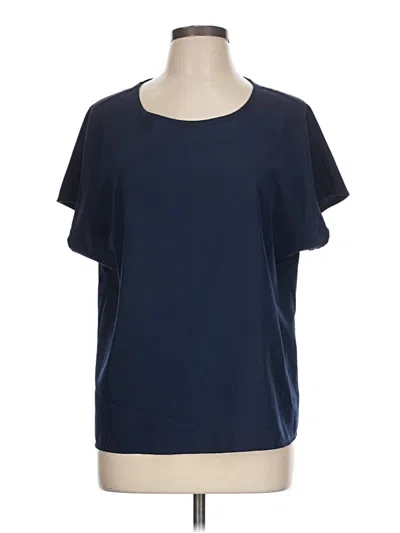 Pre-owned Emery Rose Short Sleeve Top Blue Crew Neck Tops