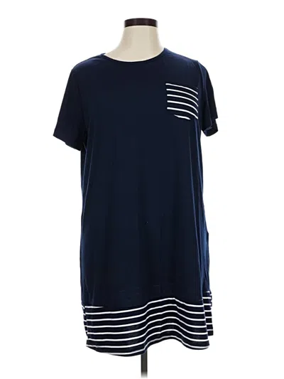 Pre-owned Emery Rose Short Sleeve Top Blue Crew Neck Tops