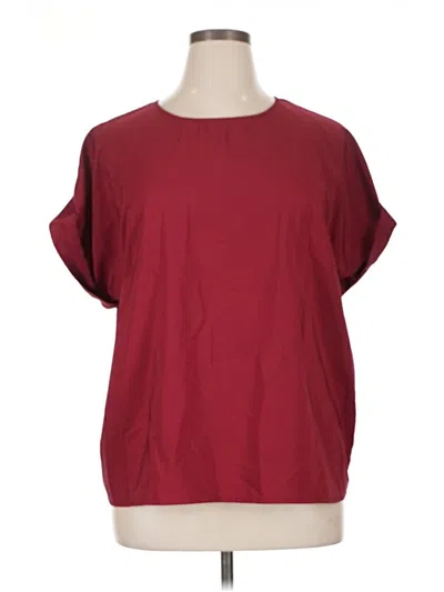 Pre-owned Emery Rose Short Sleeve Top Burgundy Boatneck Tops