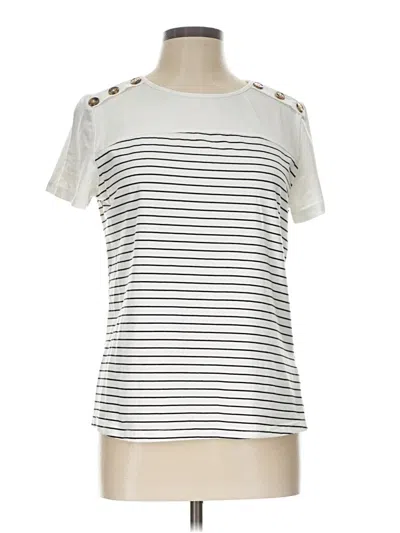 Pre-owned Emery Rose Short Sleeve Top Ivory Boatneck Tops