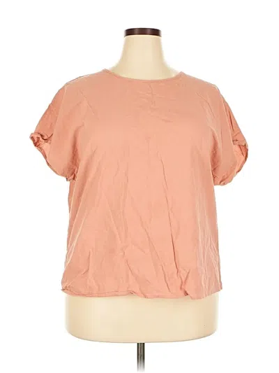 Pre-owned Emery Rose Short Sleeve Top Orange Keyhole Neckline Tops
