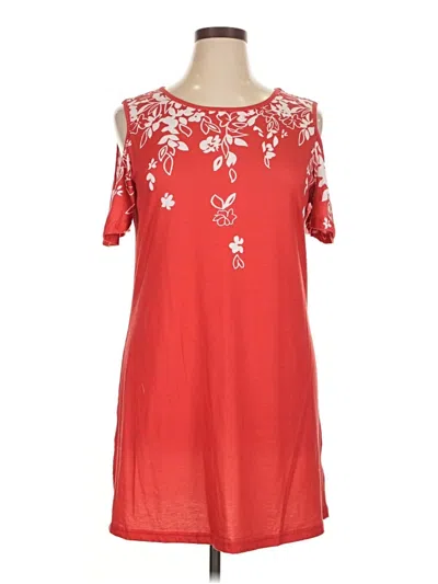 Pre-owned Emery Rose Short Sleeve Top Red Cold Shoulder Neckline Tops