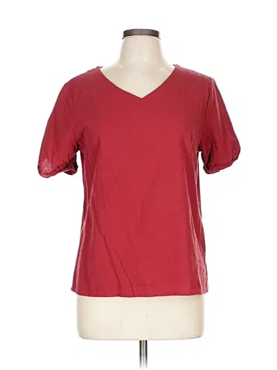 Pre-owned Emery Rose Short Sleeve Top Red V Neck Tops