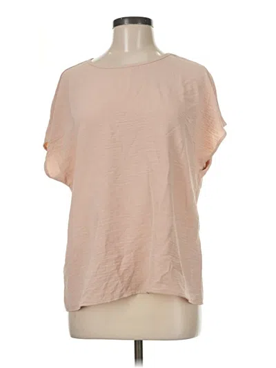 Pre-owned Emery Rose Short Sleeve Top Tan Boatneck Tops