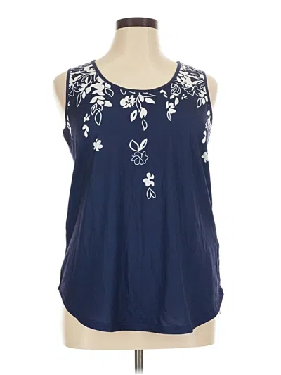 Pre-owned Emery Rose Sleeveless Blouse In Blue
