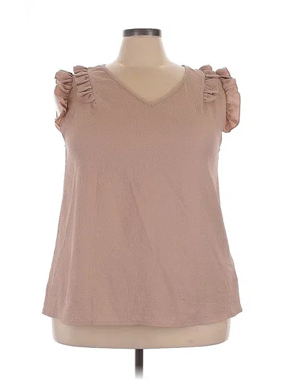 Pre-owned Emery Rose Sleeveless Blouse In Brown