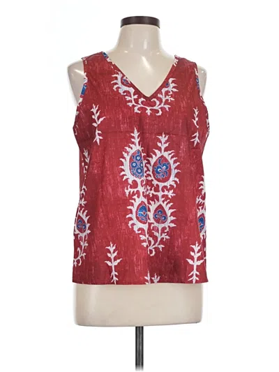Pre-owned Emery Rose Sleeveless Blouse In Burgundy
