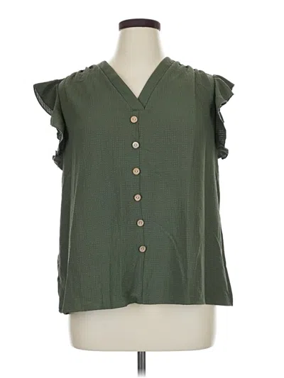 Pre-owned Emery Rose Sleeveless Blouse In Green