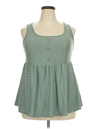 Pre-owned Emery Rose Sleeveless Blouse In Green
