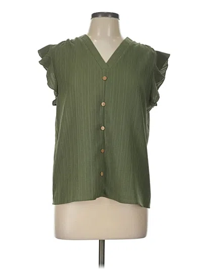 Pre-owned Emery Rose Sleeveless Blouse In Green