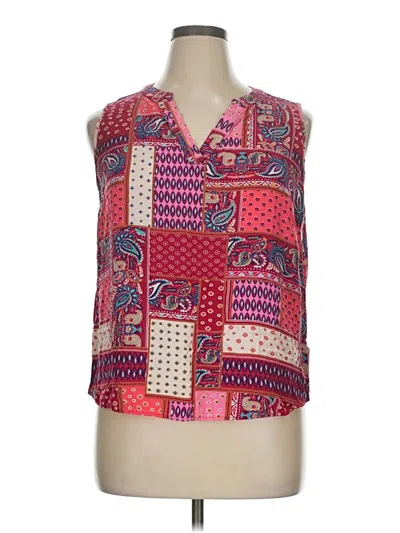 Pre-owned Emery Rose Sleeveless Blouse In Red