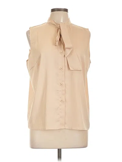 Pre-owned Emery Rose Sleeveless Blouse In Tan