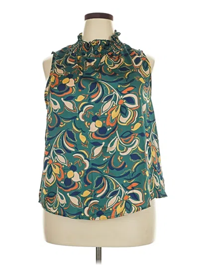 Pre-owned Emery Rose Sleeveless Blouse In Teal