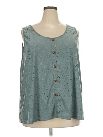 Pre-owned Emery Rose Sleeveless Blouse In Teal