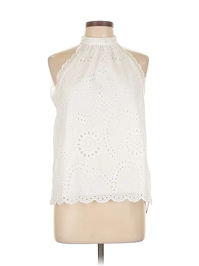 Pre-owned Emery Rose Sleeveless Blouse In White