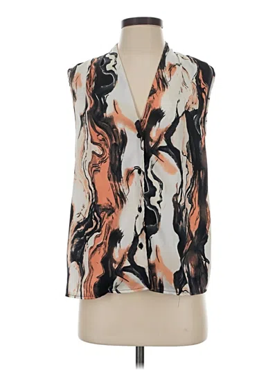 Pre-owned Emery Rose Sleeveless Blouse In White