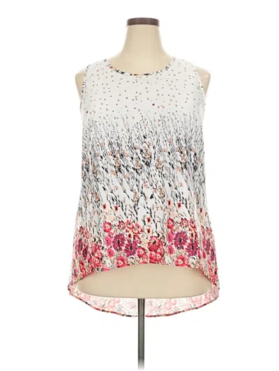 Pre-owned Emery Rose Sleeveless Blouse In White