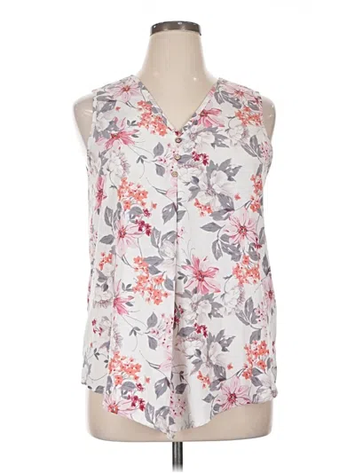 Pre-owned Emery Rose Sleeveless Blouse In White