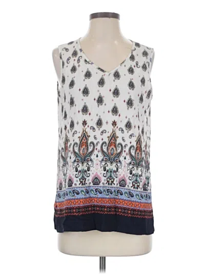 Pre-owned Emery Rose Sleeveless Blouse In White