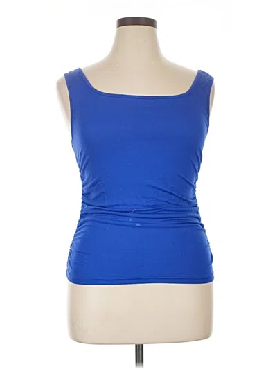 Pre-owned Emery Rose Sleeveless Top Blue Scoop Neck Tops
